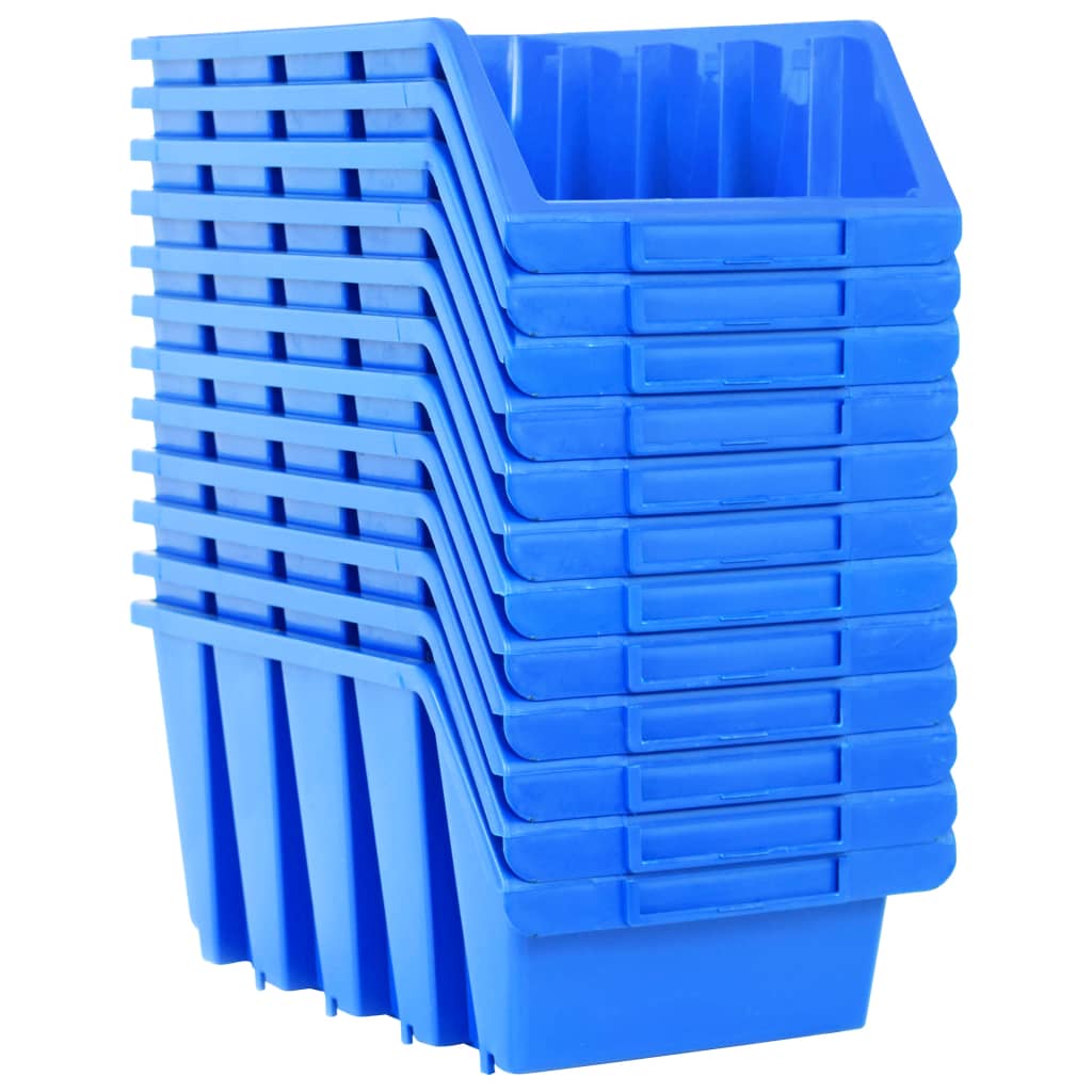 vidaXL Stohovacie úložné nádoby 14 ks modré plastové