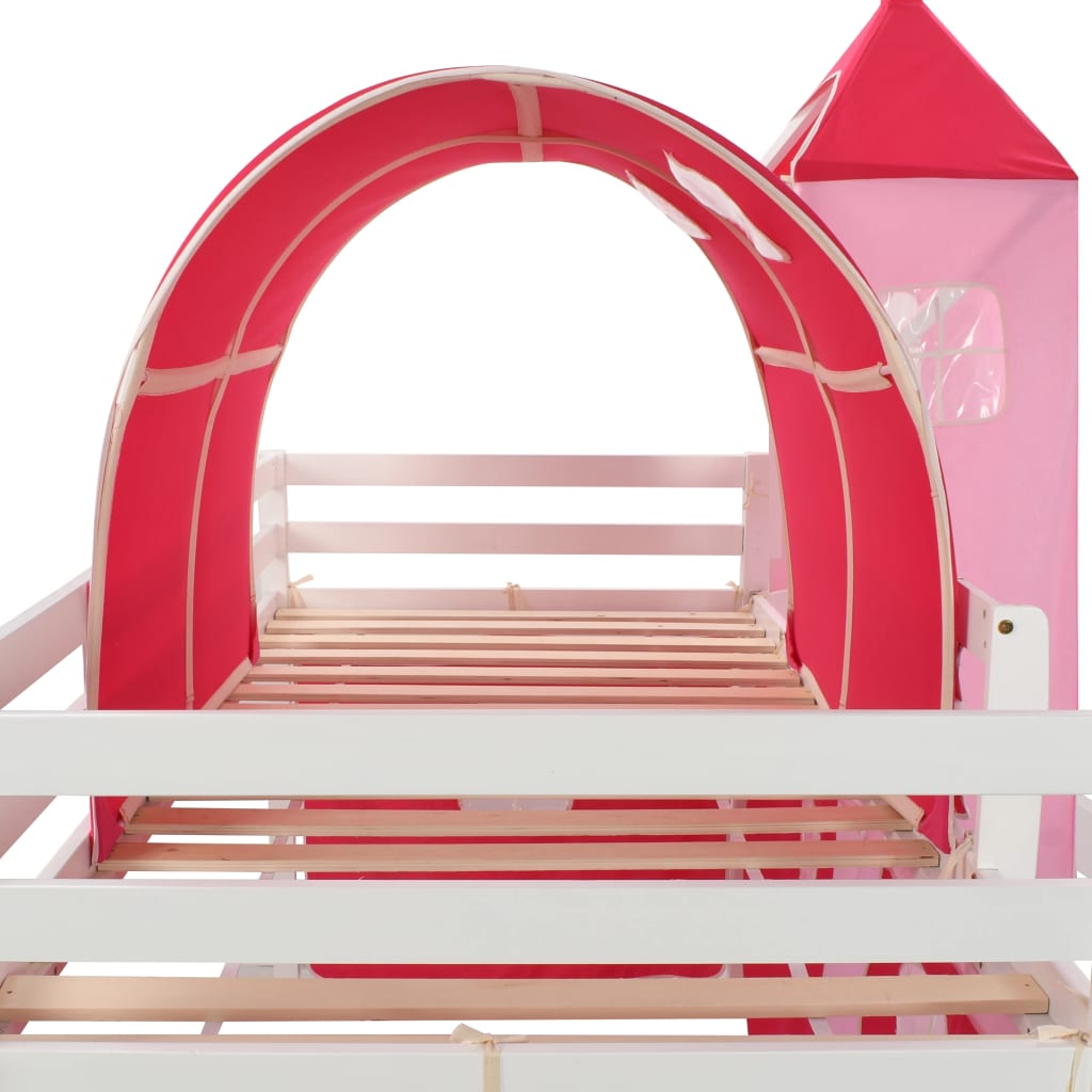 vidaXL Detská poschodová posteľ, šmýkačka a rebrík, borovica 208x230cm