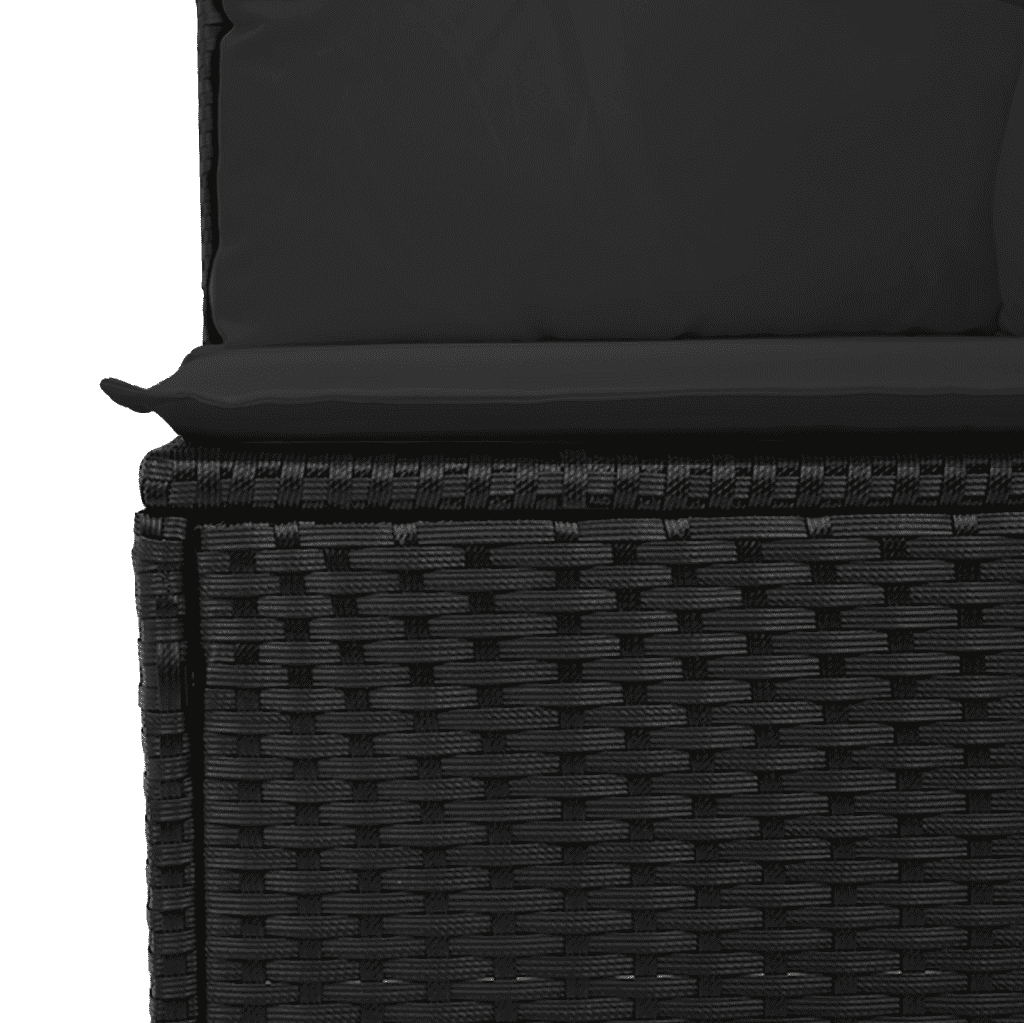 vidaXL 7-dielna záhradná súprava pohoviek s vankúšmi čierna polyratan