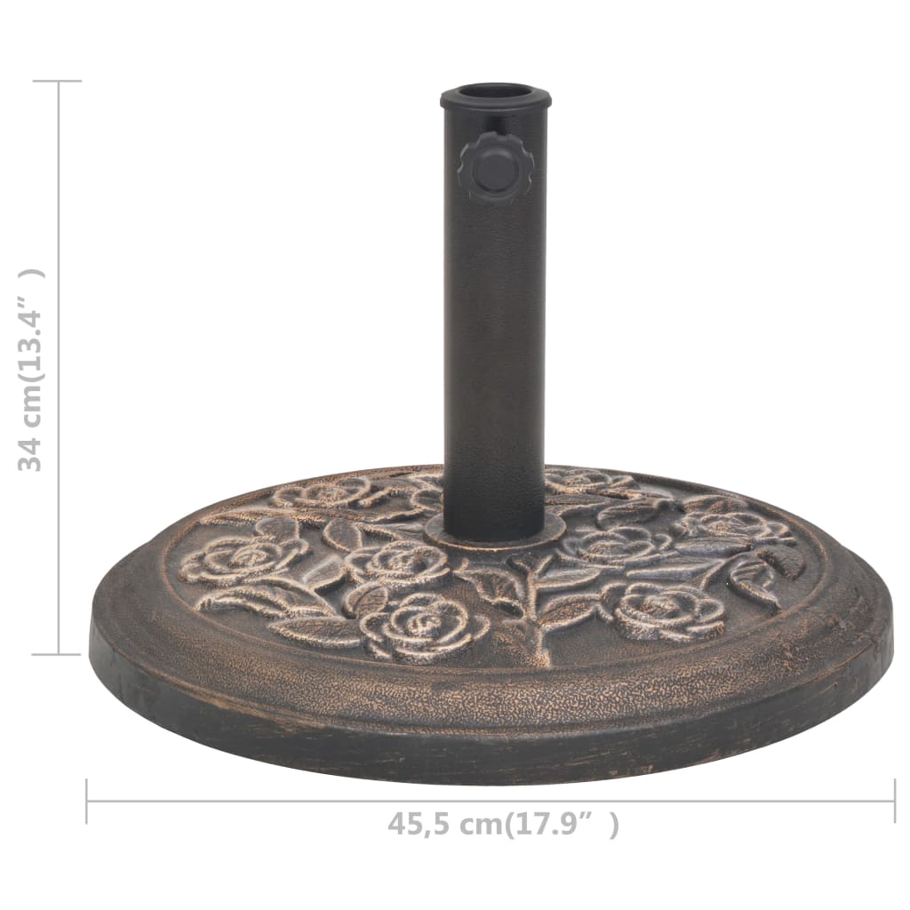 vidaXL Kruhový stojan na slnečník zo živice, bronzový, 9 kg