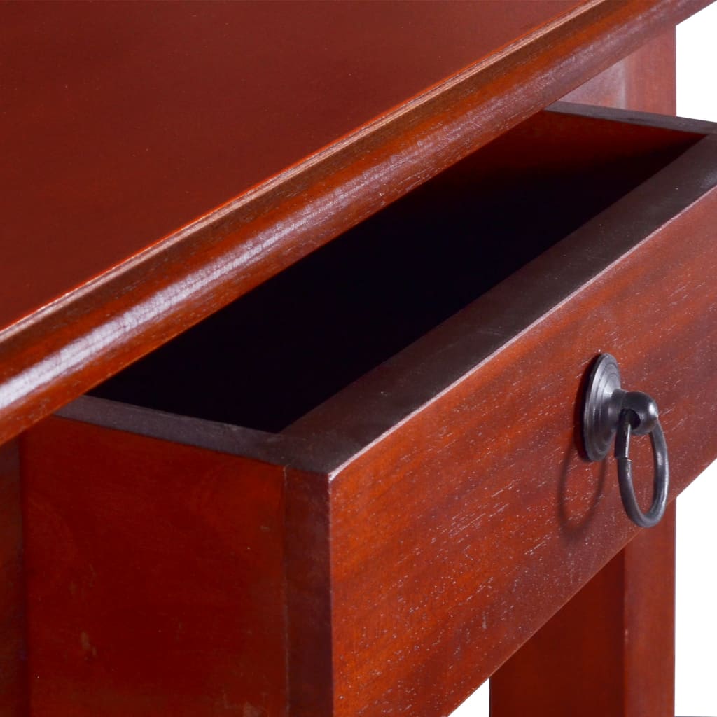 vidaXL Konzolový stolík klasický hnedý 60x30x75 cm mahagónový masív