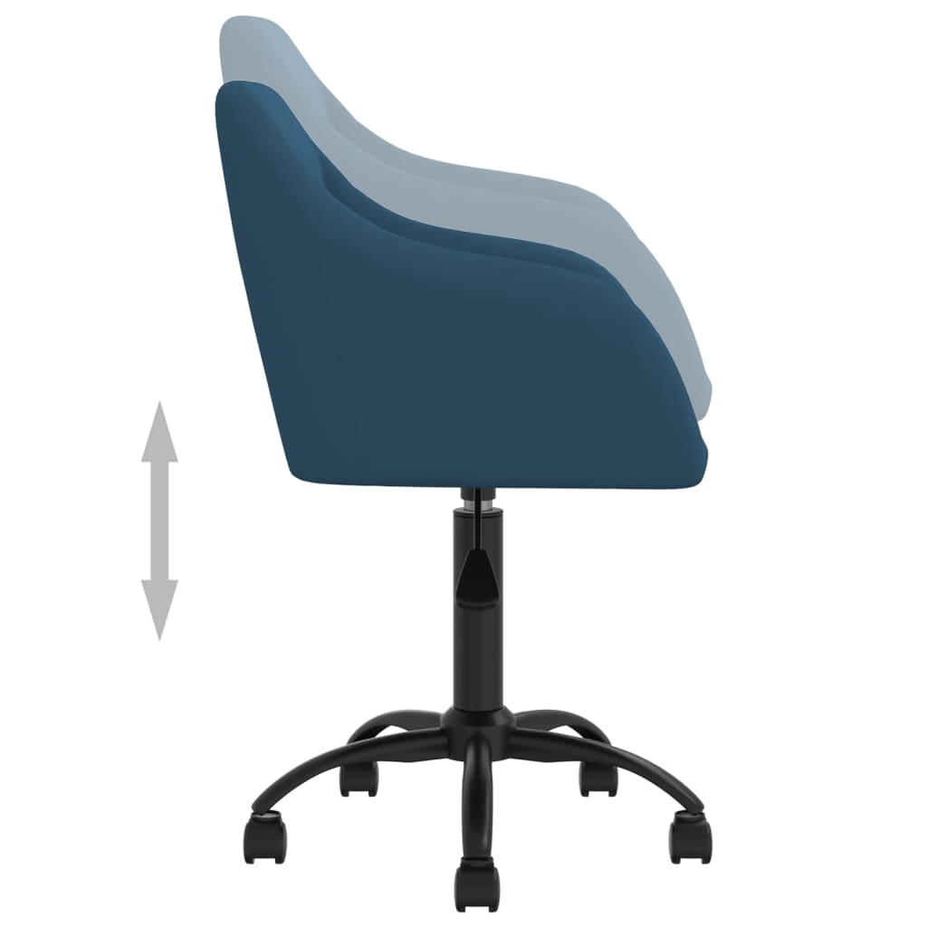 vidaXL Otočná kancelárska stolička modrá zamatová