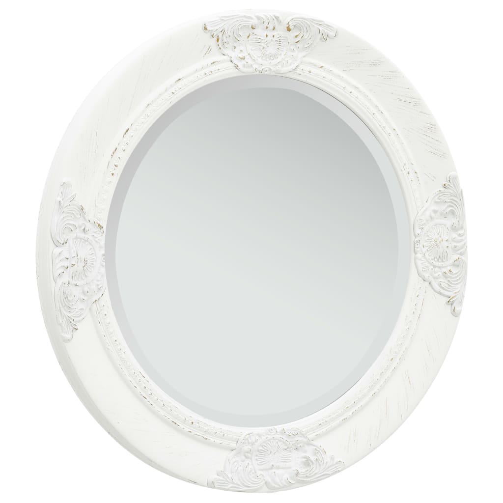 vidaXL Nástenné zrkadlo v barokovom štýle 50 cm biele