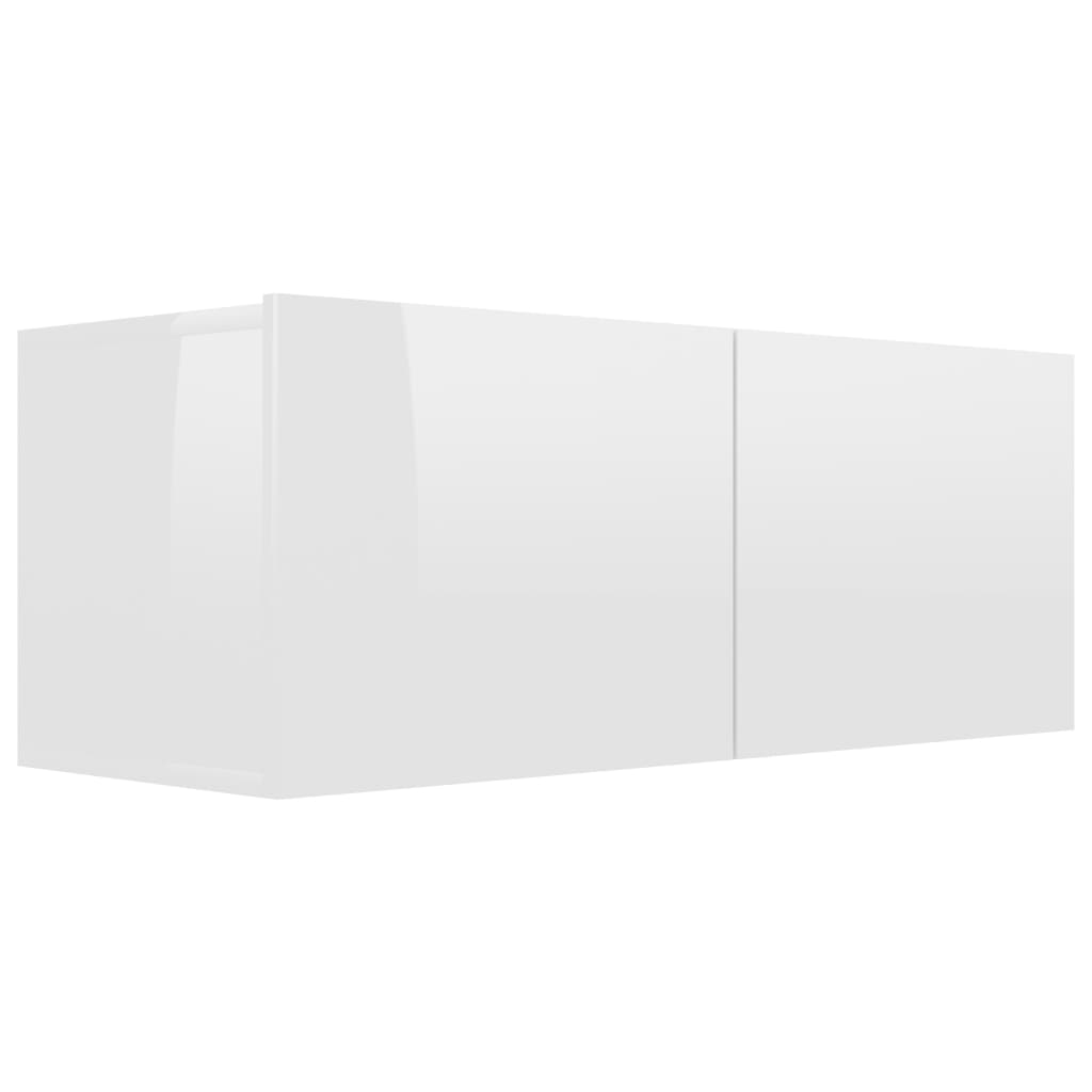 vidaXL TV skrinka, lesklá biela 80x30x30 cm, kompozitné drevo