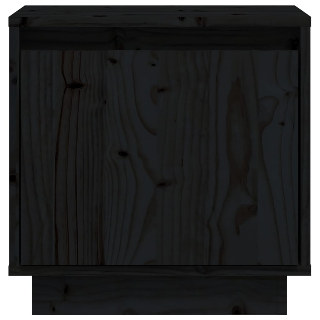 vidaXL Nočný stolík čierny 40x30x40 cm masívne borovicové drevo