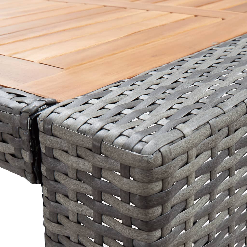 vidaXL 5-dielna vonkajšia barová súprava sivá polyratan a akáciové drevo