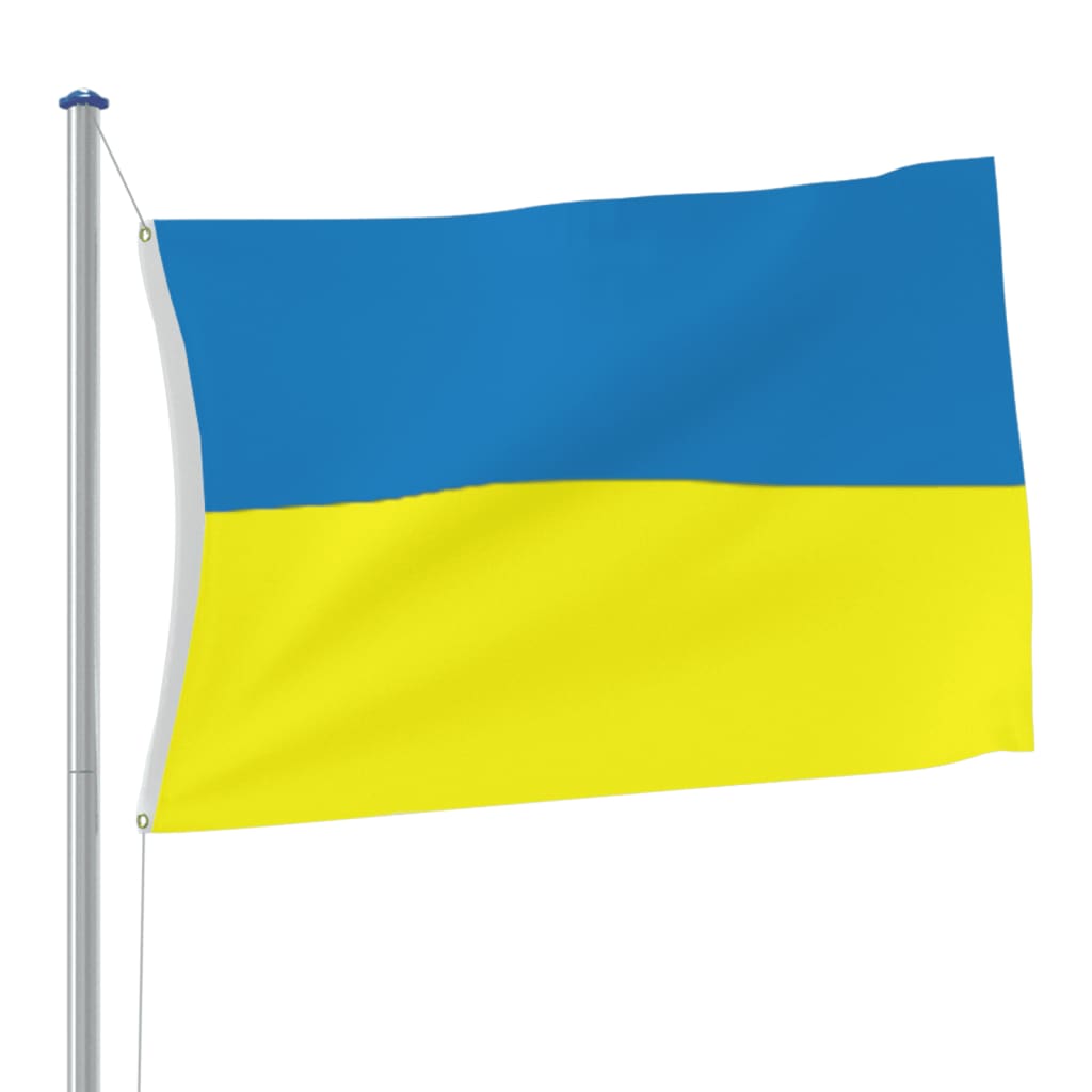 vidaXL Ukrajinská vlajka s mosadznými priechodkami 90x150 cm