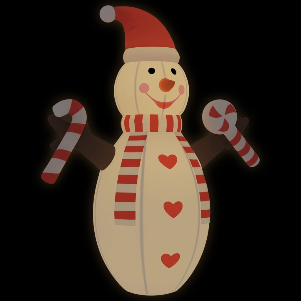 vidaXL Nafukovací vianočný snehuliak s LED 630 cm