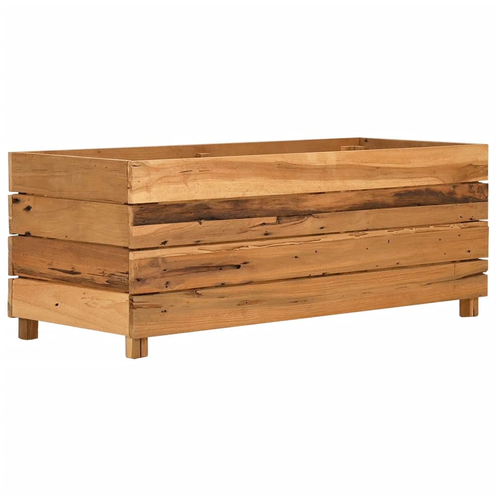 vidaXL Vyvýšený záhon 100x40x38 cm, recyklované tíkové drevo a oceľ