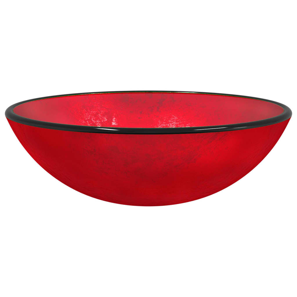 vidaXL Umývadlo z tvrdeného skla 42x14 cm červené
