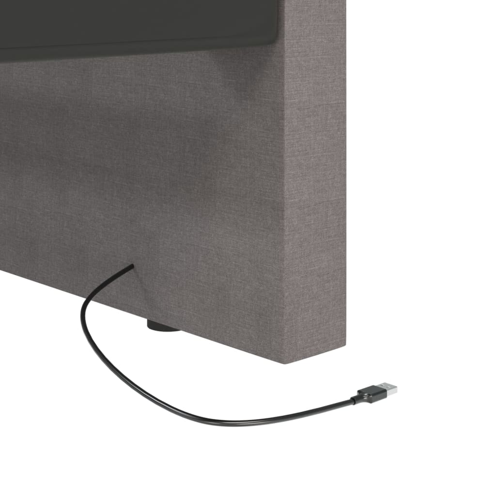 vidaXL Pohovka s matracom a USB svetlosivá látková 90x200 cm