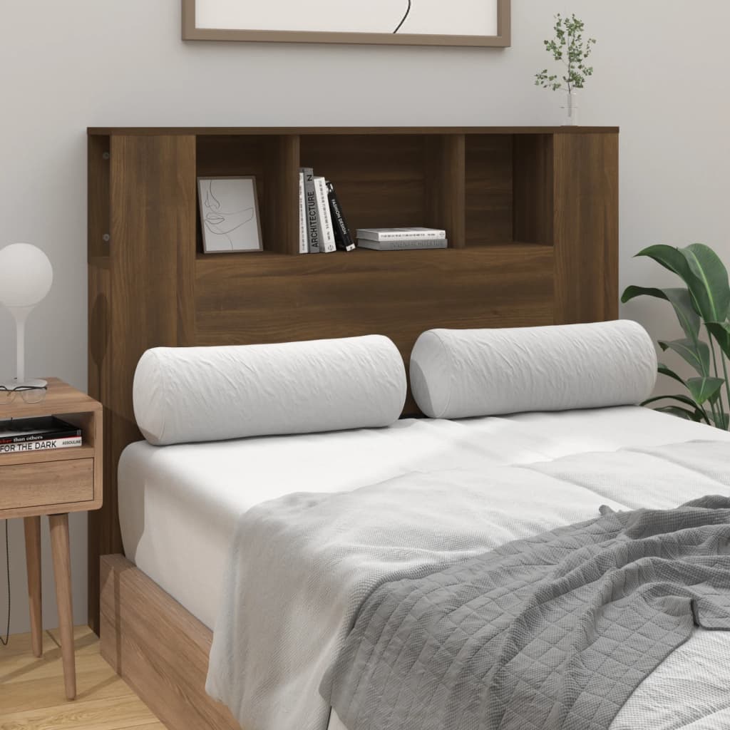 vidaXL Čelo postele so skrinkou hnedý dub 120x18,5x102,5 cm