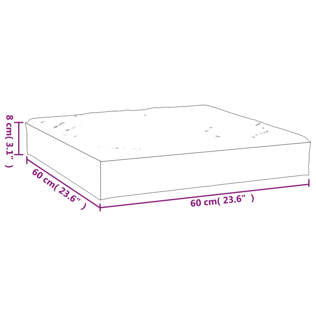 vidaXL Podložka na paletový nábytok 60x60x8 cm, oxfordská látka