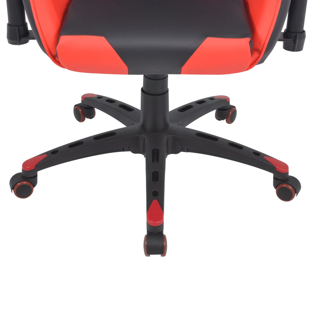 vidaXL Sklápacie kancelárske kreslo, pretekársky dizajn, umelá koža, červené