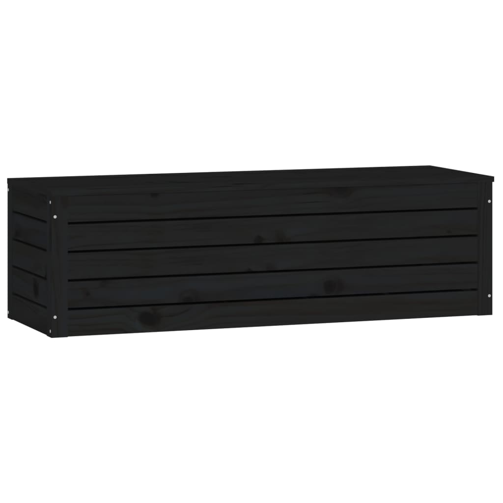 vidaXL Úložný box čierny 109x36,5x33 cm masívna borovica