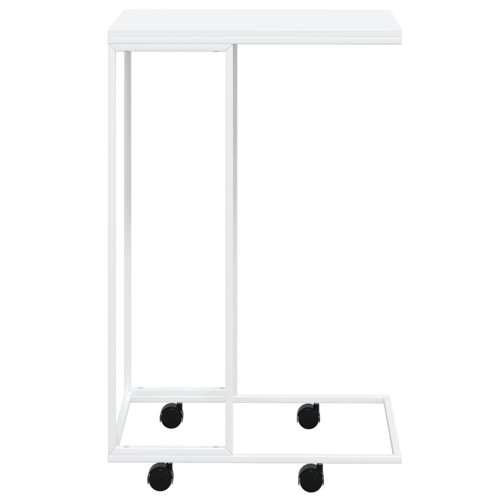 vidaXL Príručný stolík+kolieska, biely 40x30x63,5 cm, kompozitné drevo