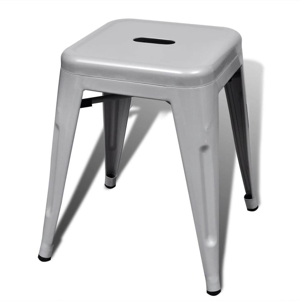 vidaXL Stohovateľné stoličky 2 ks, sivé, kov