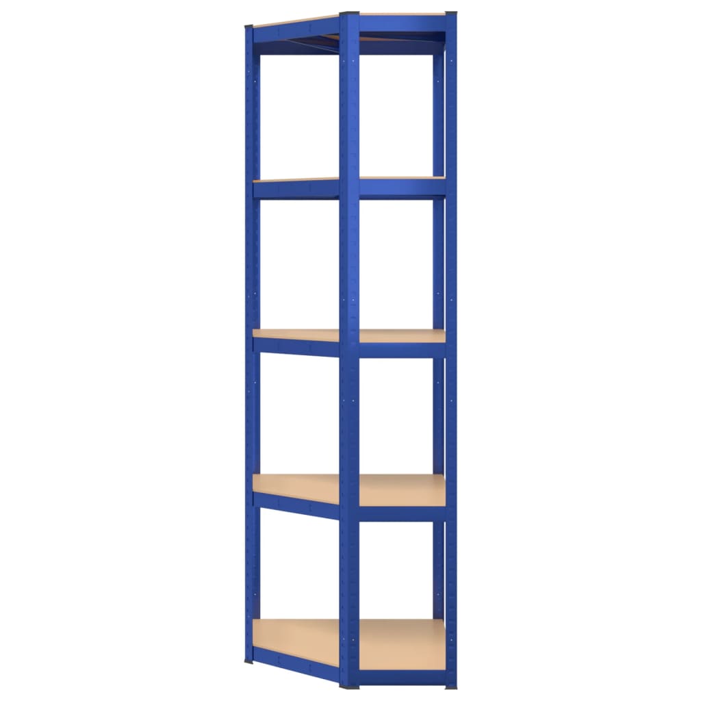 vidaXL 5-vrstvové police 4 ks modré oceľ a spracované drevo