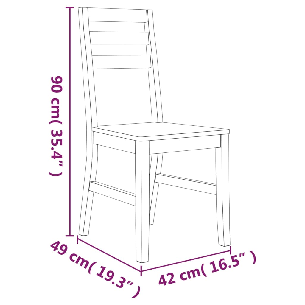 vidaXL Jedálenské stoličky 2 ks akáciový masív