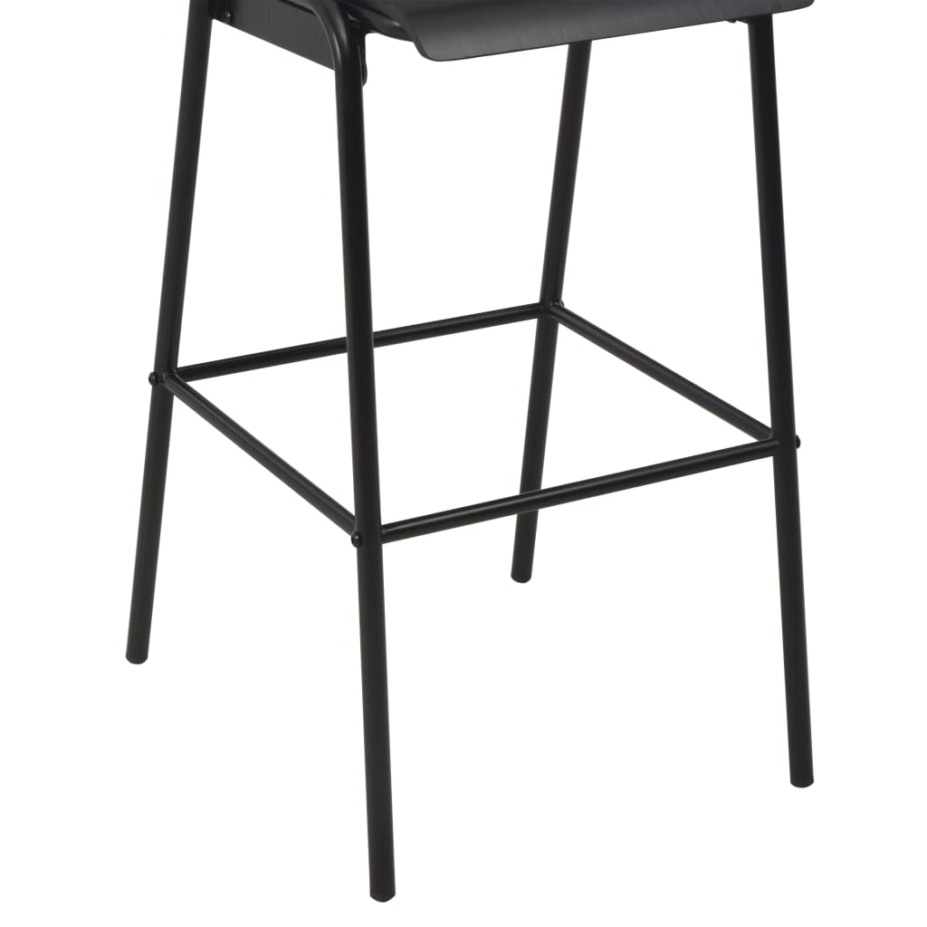 vidaXL Barové stoličky 6 ks čierne preglejka a oceľ