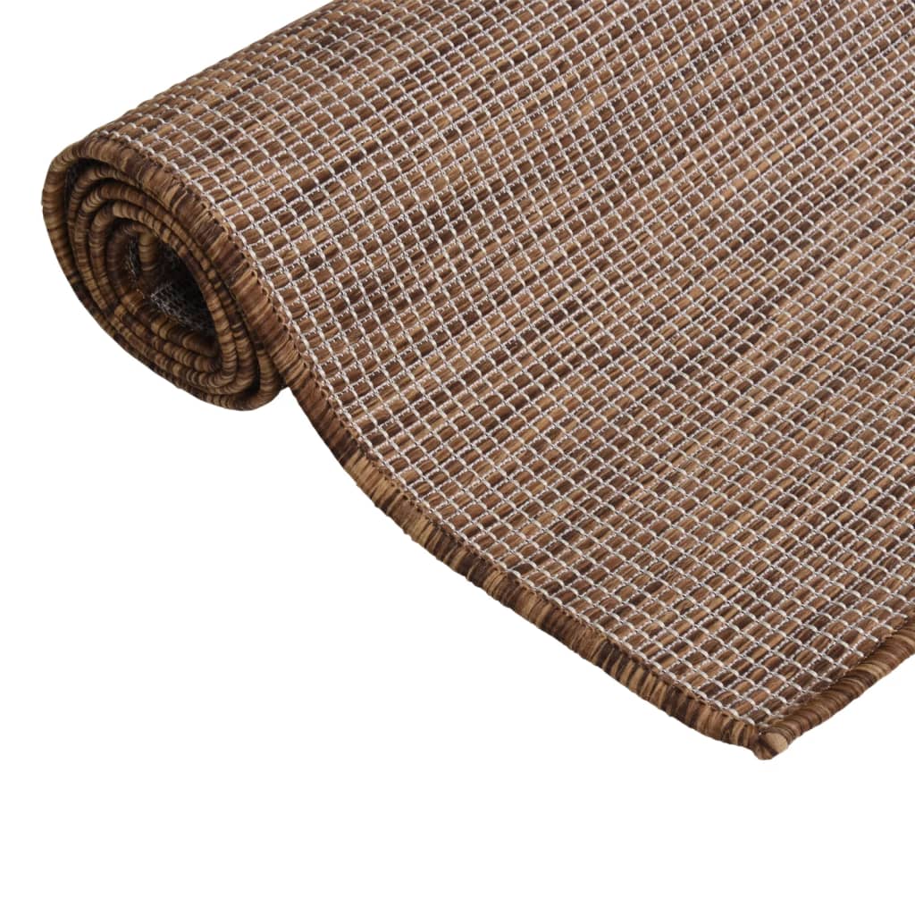 vidaXL Vonkajší koberec s plochým tkaním 80x150 cm hnedý