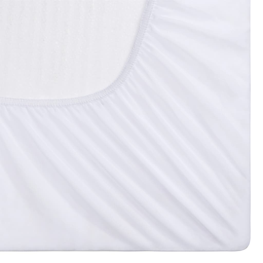 vidaXL Napínacie vodeodolné prestieradlá 2 ks bavlna 100x200 cm biele