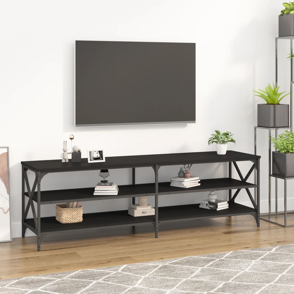 vidaXL TV skrinka čierna 160x40x50 cm spracované drevo