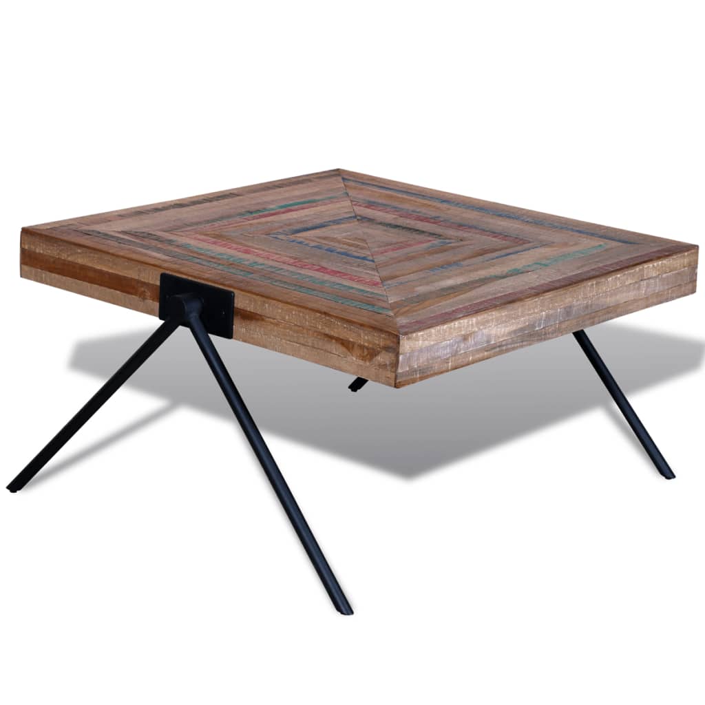 vidaXL Konferenčný stolík s nohami v tvare V, recyklované tíkové drevo