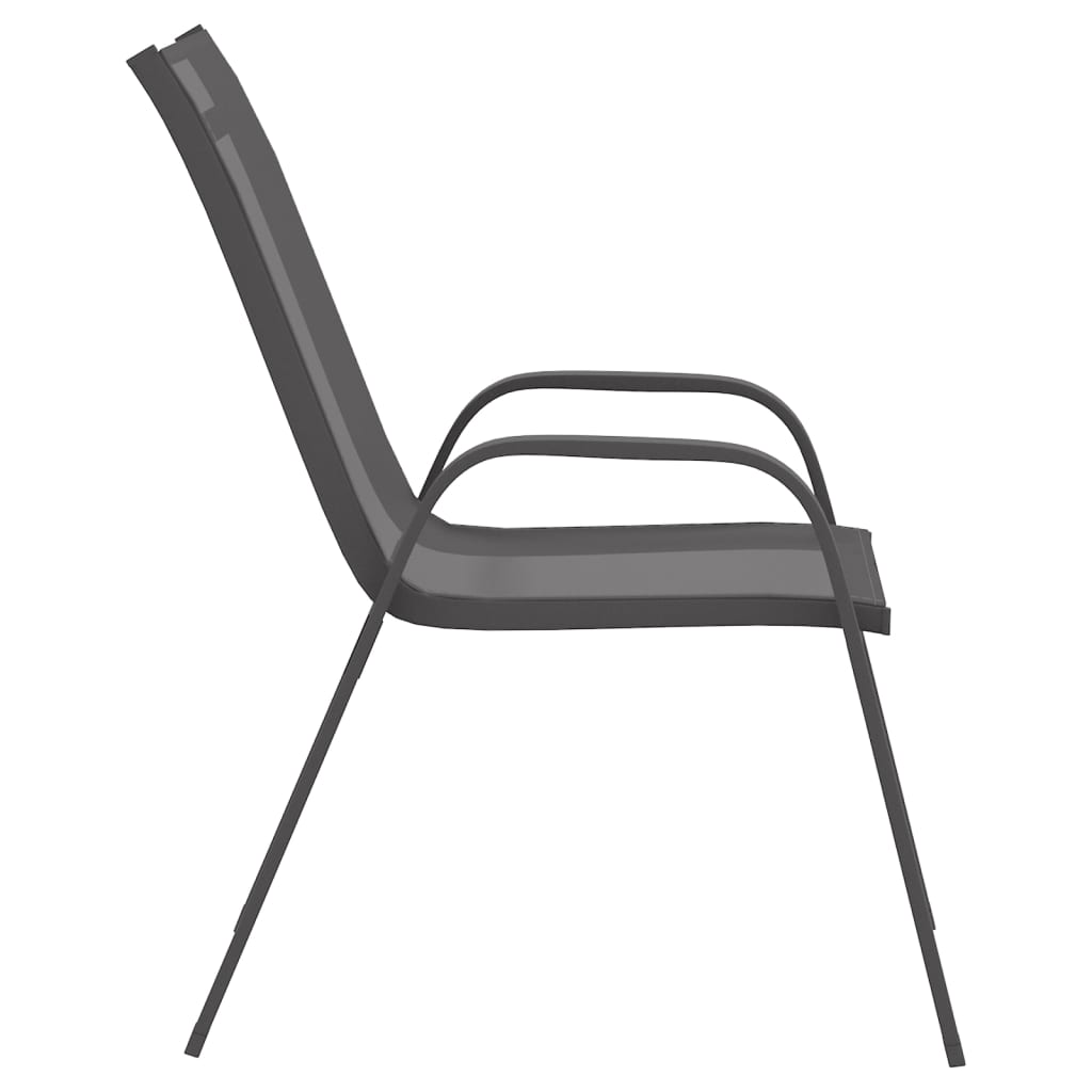vidaXL Stohovateľné záhradné stoličky 6 ks sivé textilénová látka