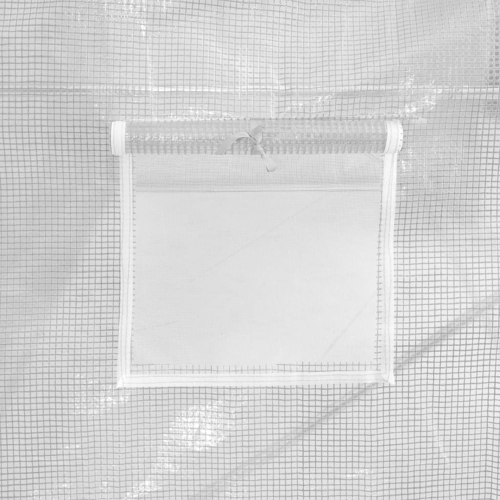 vidaXL Fóliovník s oceľovým rámom biely 10 m² 5x2x2,3 m