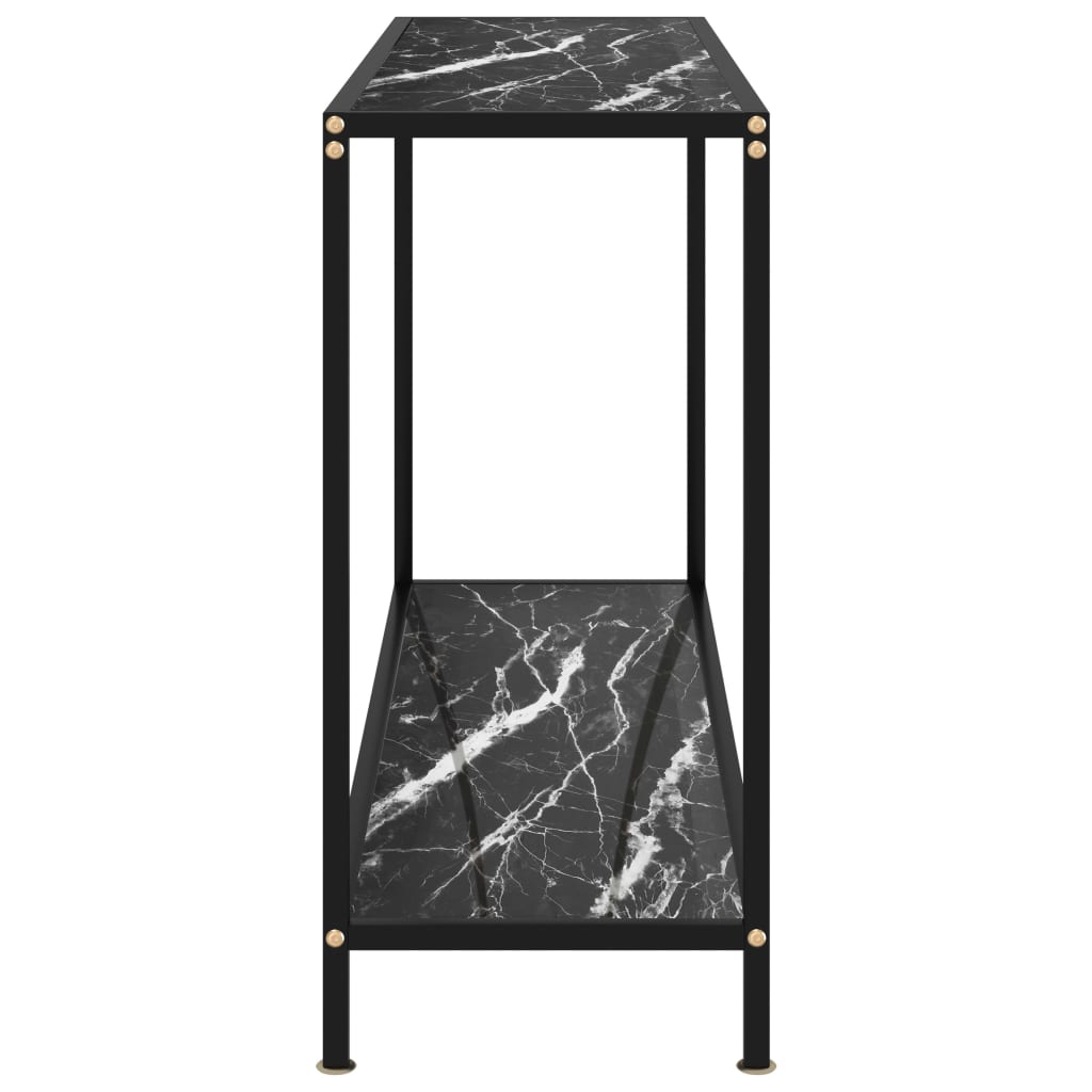 vidaXL Konzolový stolík, čierny 120x35x75 cm, tvrdené sklo