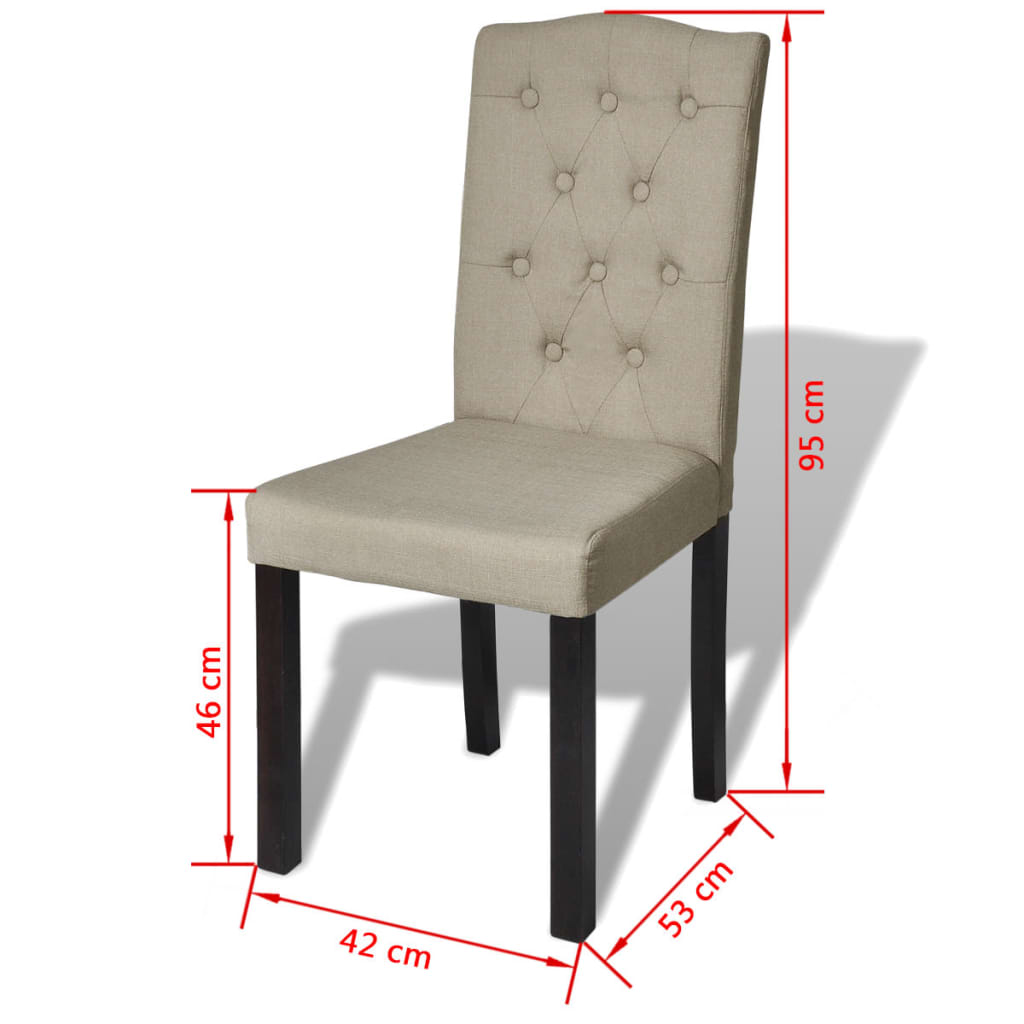 vidaXL Jedálenské stoličky 4 ks, ťavia farba, látka