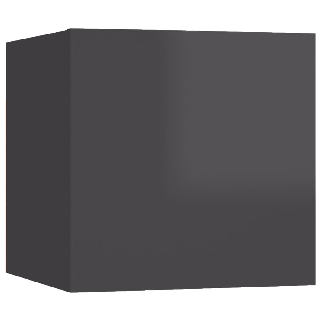 vidaXL Nočný stolík vysokolesklý sivý 30,5x30x30 cm drevotrieska