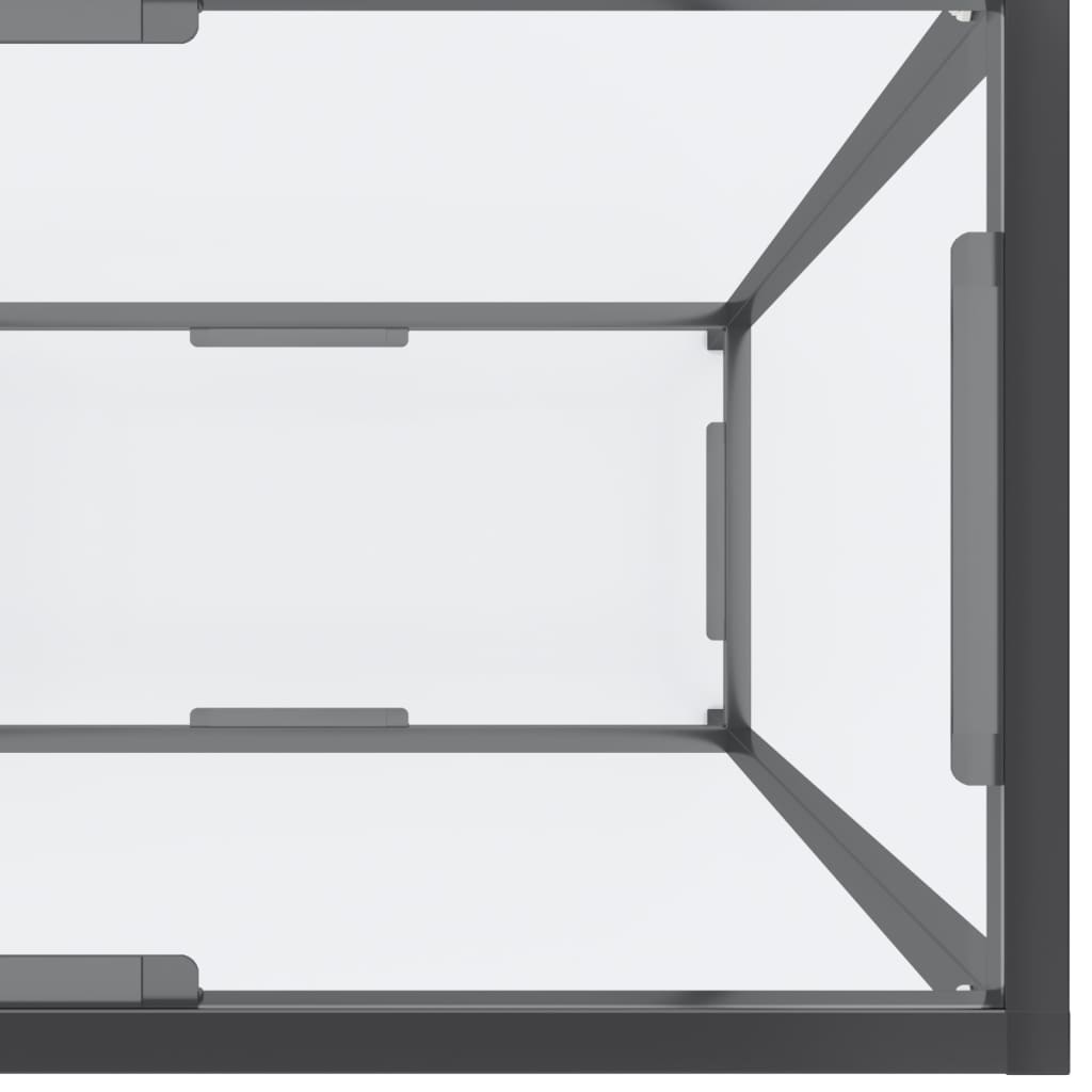 vidaXL Konzolový stolík priehľadný 200x35x75,5 cm tvrdené sklo