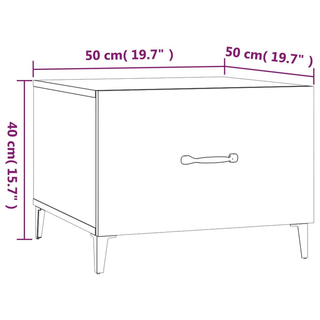 vidaXL Konferenčný stolík s kovovými nohami 2 ks betónový 50x50x40 cm