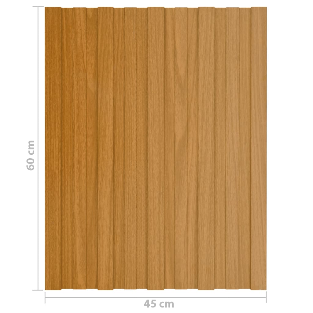 vidaXL Strešné panely 36 ks, pozinkovaná oceľ, prírodné 60x45 cm