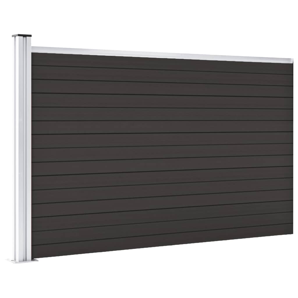 vidaXL Plotový panel WPC 175x105 cm čierny