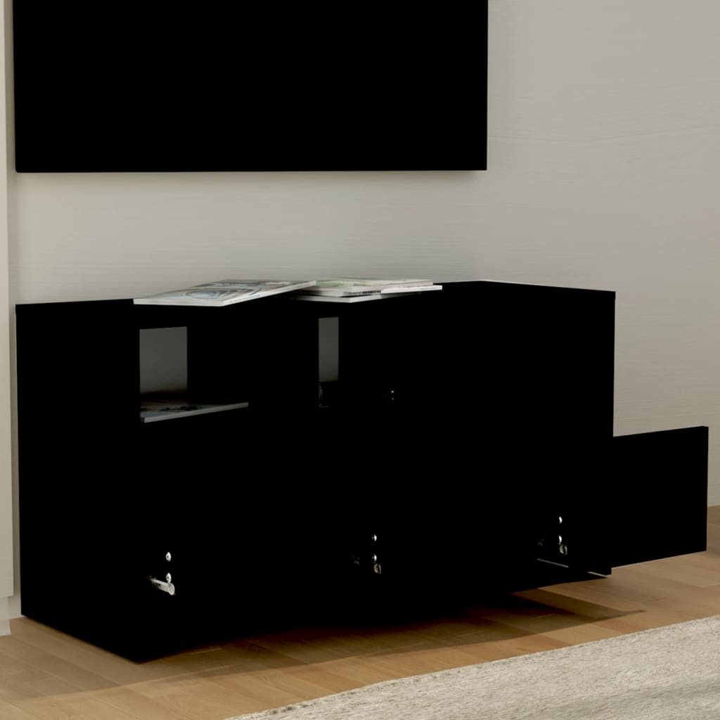 vidaXL TV skrinka čierna 102x37,5x52,5 cm drevotrieska