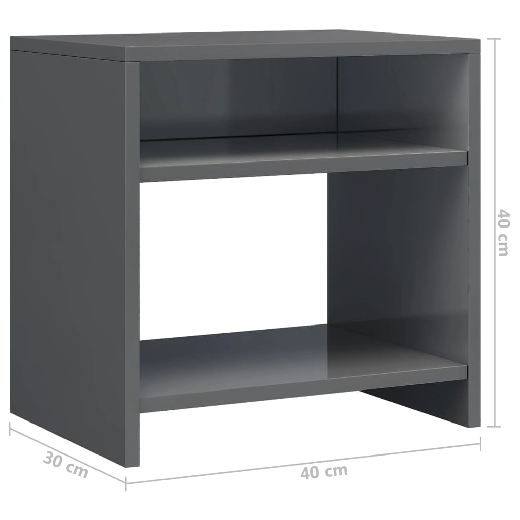 vidaXL Nočný stolík vysokoleský sivý 40x30x40 cm drevotrieska