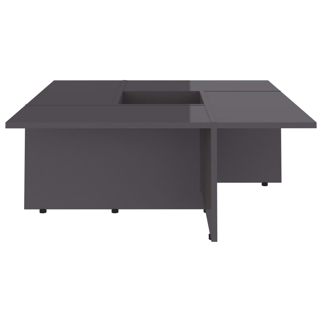 vidaXL Konferenčný stolík lesklý sivý 79,5x79,5x30 cm drevotrieska