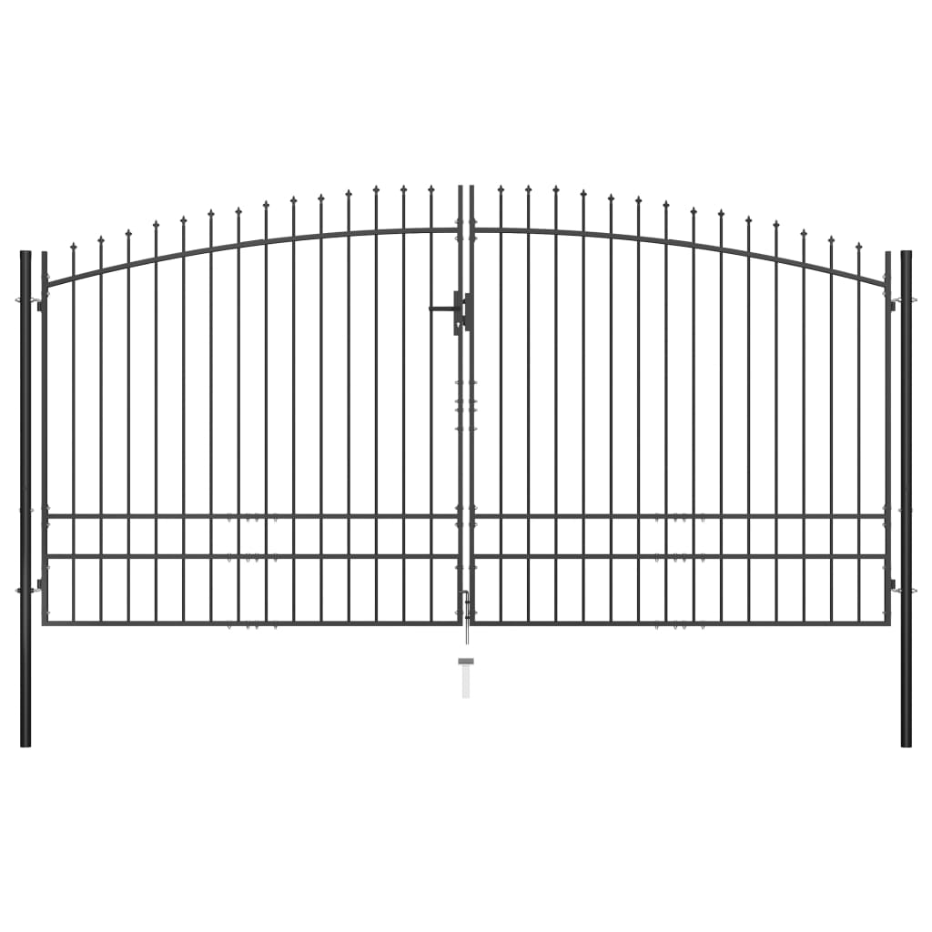 vidaXL Dvojkrídlová ozdobná brána s hrotmi 400x248 cm