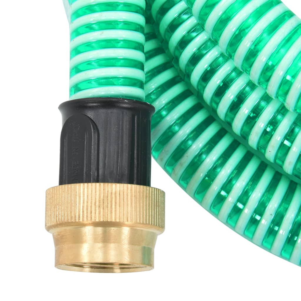 vidaXL Odsávacia hadica s mosadznými spojkami, zelená 1,1" 5 m, PVC