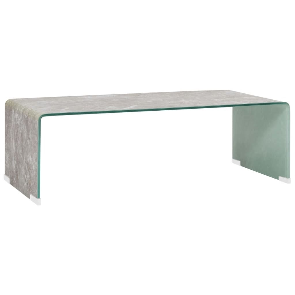 vidaXL Konferenčný stolík, hnedý mramor 98x45x31 cm, tvrdené sklo