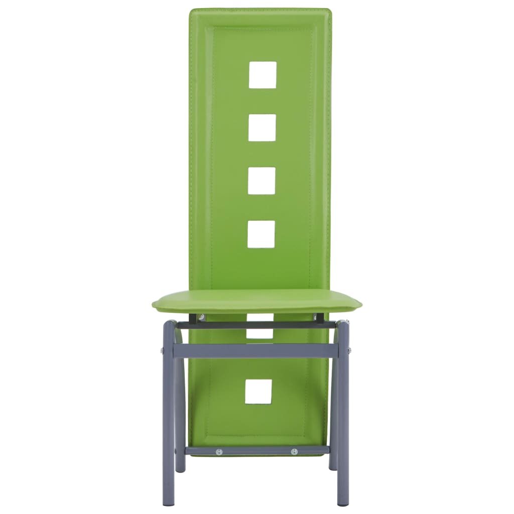 vidaXL Jedálenské stoličky 4 ks, zelené, umelá koža
