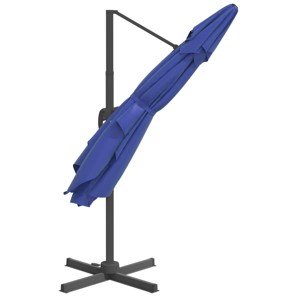 vidaXL Závesný slnečník s hliníkovou tyčou azúrovo-modrý 400x300 cm