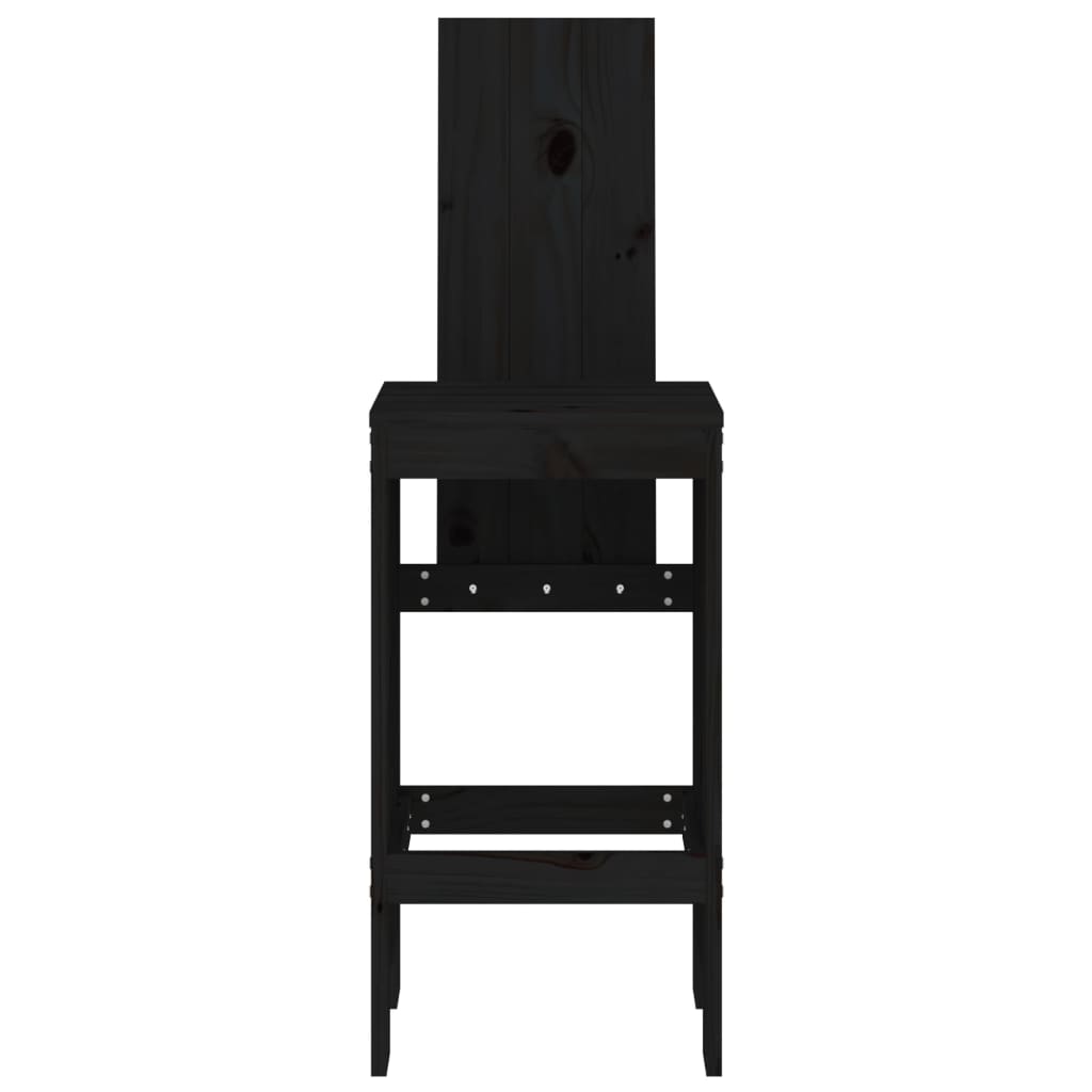 vidaXL Barové stoličky 2 ks čierne 40x42x120 cm borovicový masív