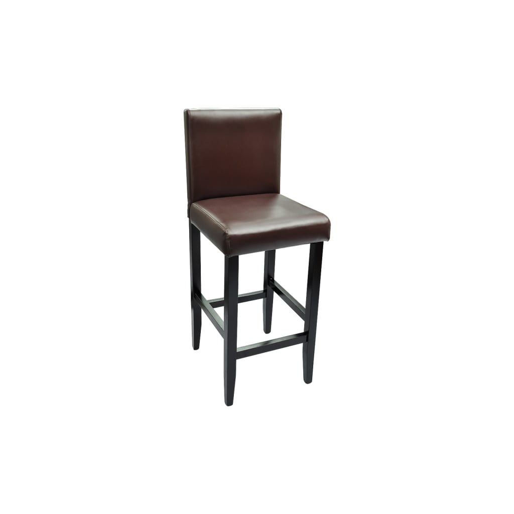 vidaXL Barové stoličky 4 ks, tmavohnedé, umelá koža