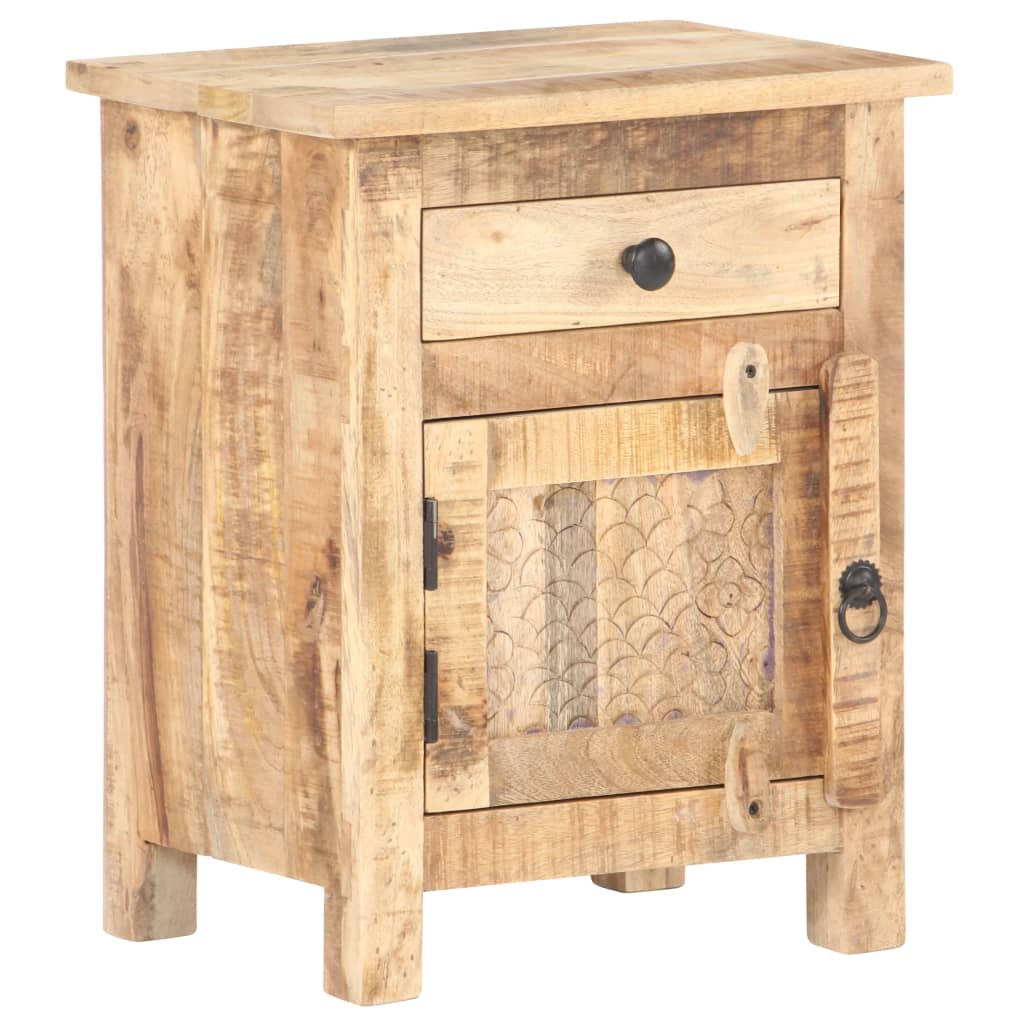 vidaXL Nočný stolík 40x30x50 cm surové mangovníkové drevo