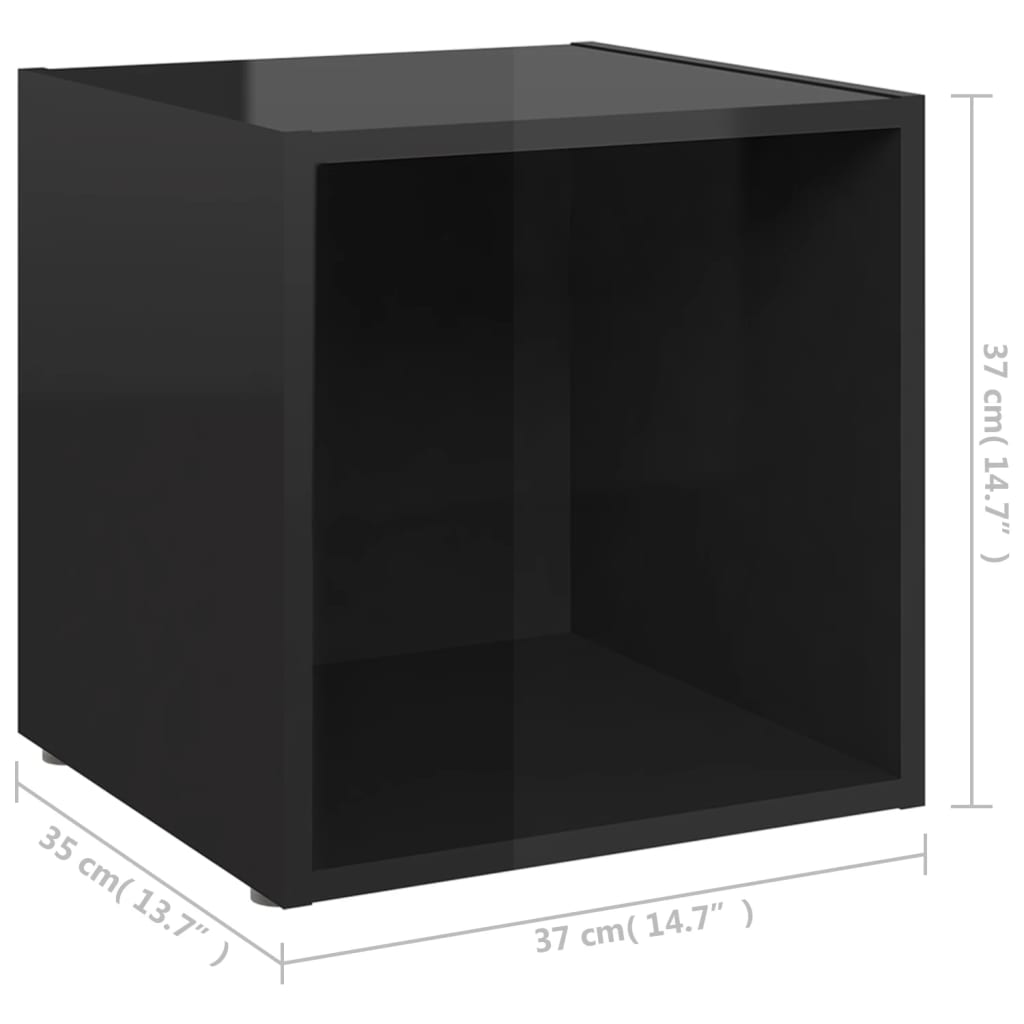 vidaXL 6-dielna súprava TV skriniek lesklá čierna drevotrieska