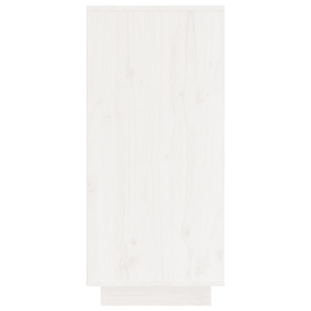 vidaXL Komoda, biela 60x34x75 cm, borovicový masív